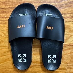 Off-White Black and Orange Women's Slippers
